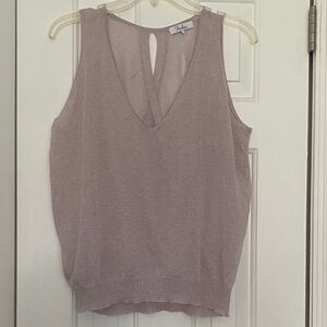 Parker Shimmery Mauve V-Neck Sleeveless Tank